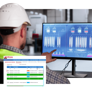 Operator monitoring SCADA system dashboard to track equipment performance and control industrial processes