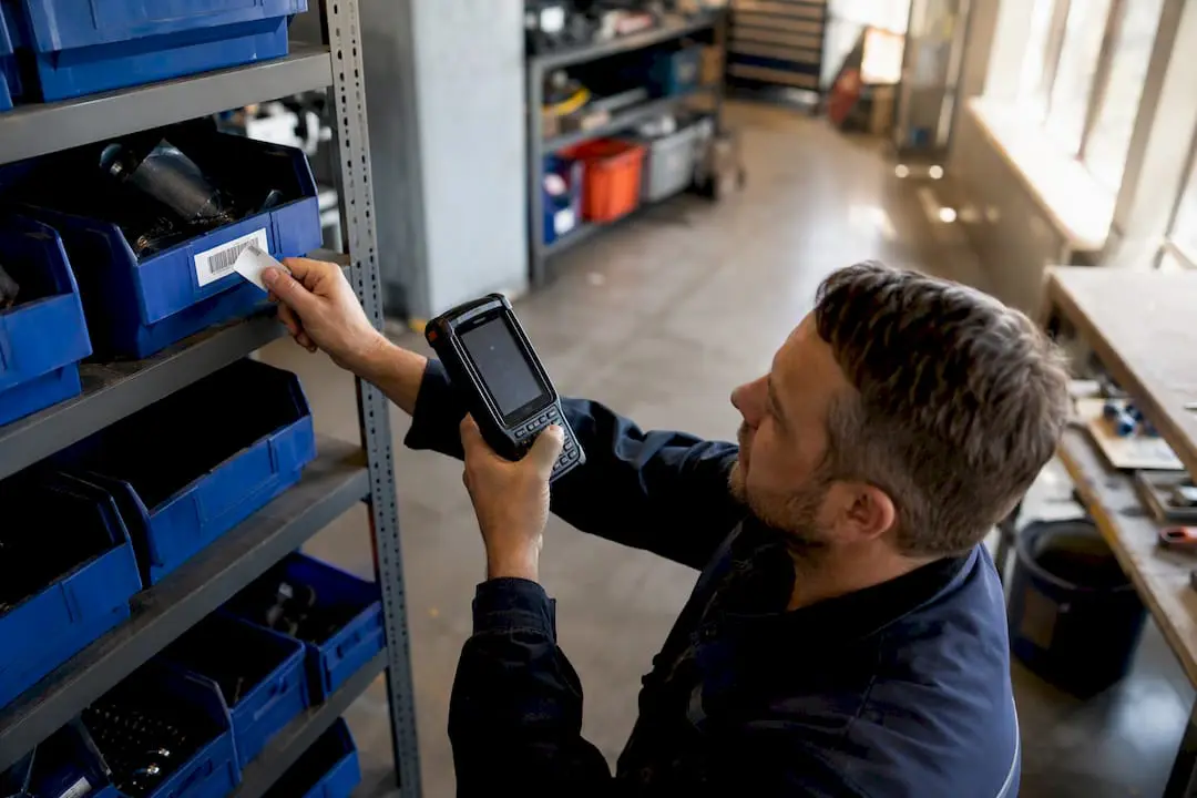 Hands scanning barcode and RFID tags