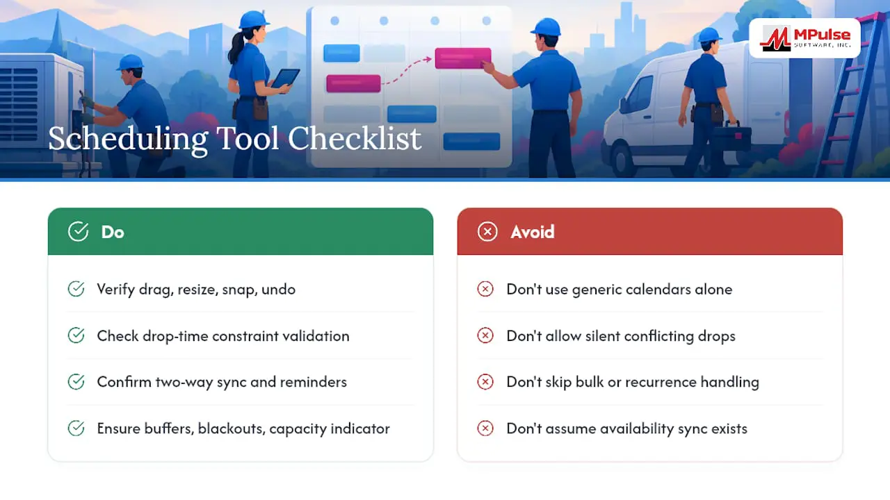 Core Features to Look for in a Scheduling Tool — overview diagram