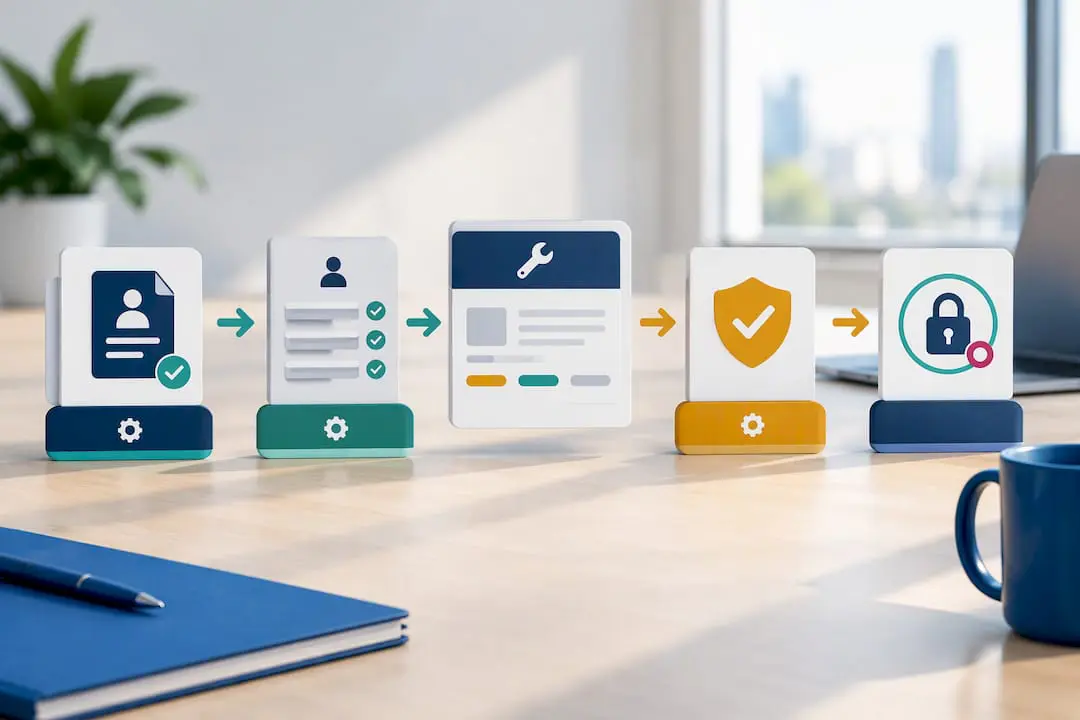 Job-linked contractor approval workflow illustration