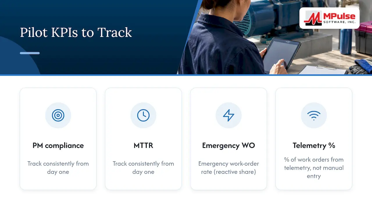 Four KPIs for evaluating a CMMS pilot