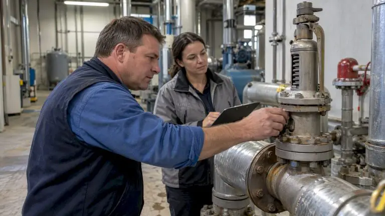 Technician performing a maintenance compliance inspection