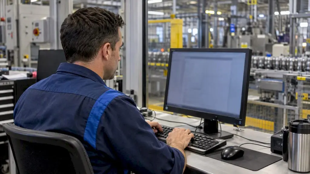 Engineer reviewing a maintenance signal mapping
