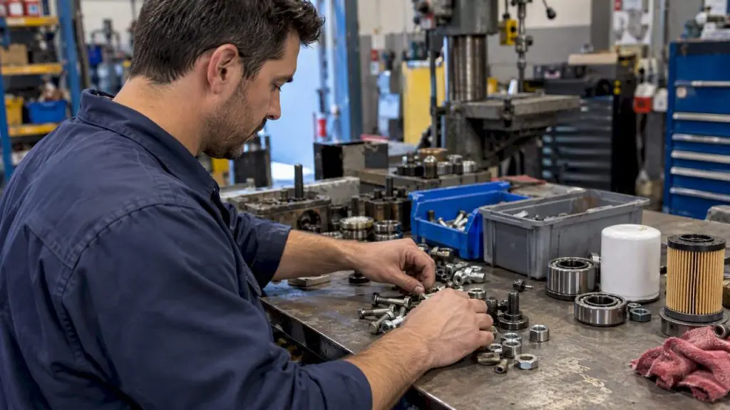Planner selecting maintenance parts for pilot