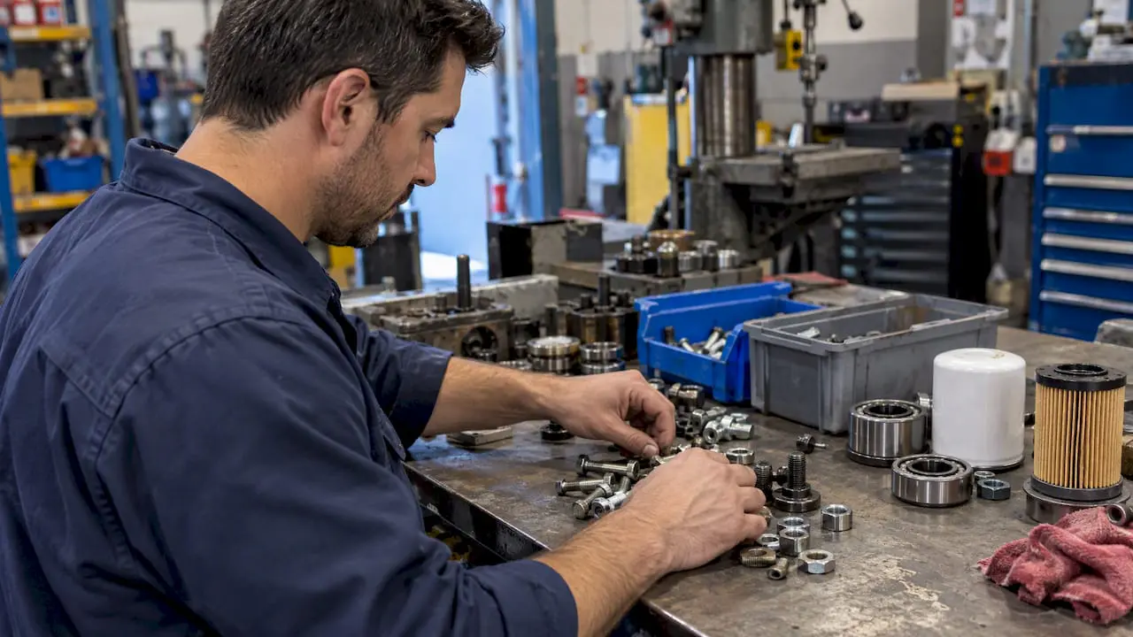 Planner selecting maintenance parts for pilot
