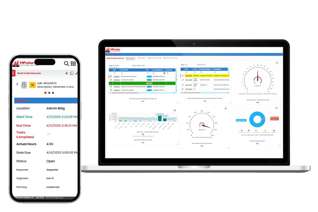 Mobile CMMS software used for managing school facility maintenance tasks